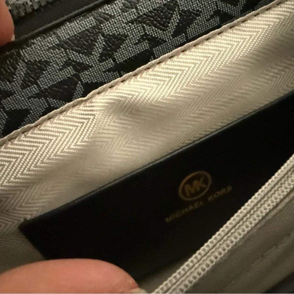 Michael Kors Black and Grey MK Logo Top-Handle Crossbody - Picture 3 of 4